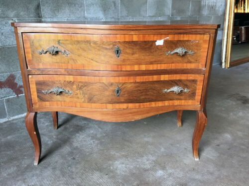 Antike Louis XV Kommode mit 2 Schubladen aus Mahagoni und Palisander